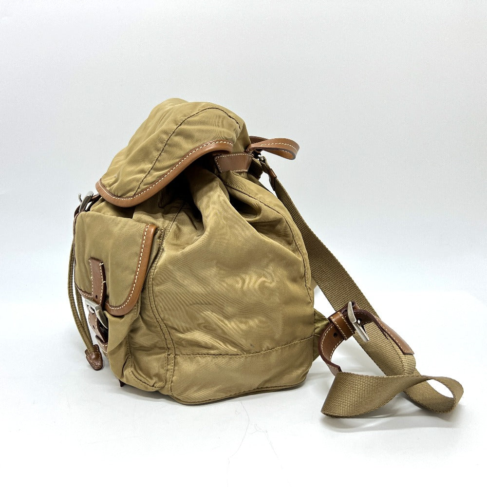 Backpack With Handbag Nylon Brown