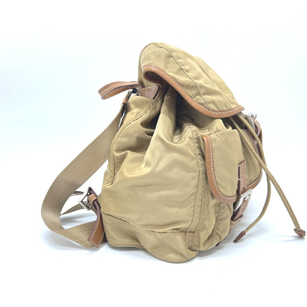 Backpack With Handbag Nylon Brown