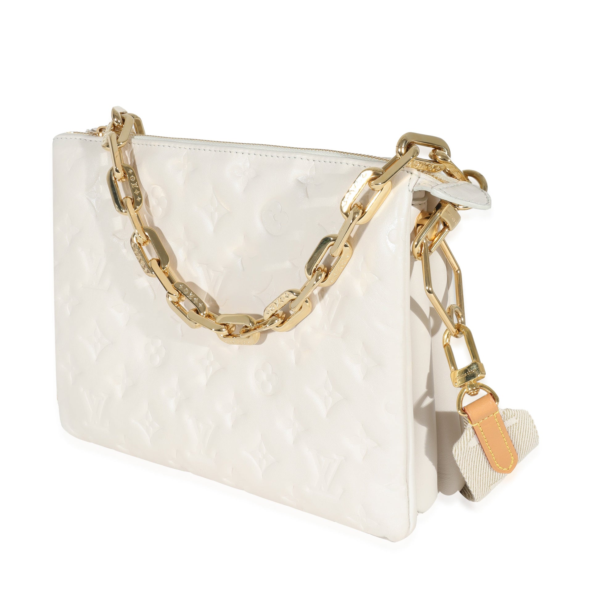 Louis Vuitton Puffy Coussin PM Monogram Lambskin Cream Handbag