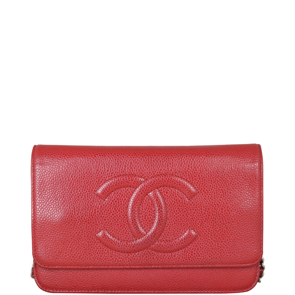 Chanel Timeless Wallet on Handbag Red Chain