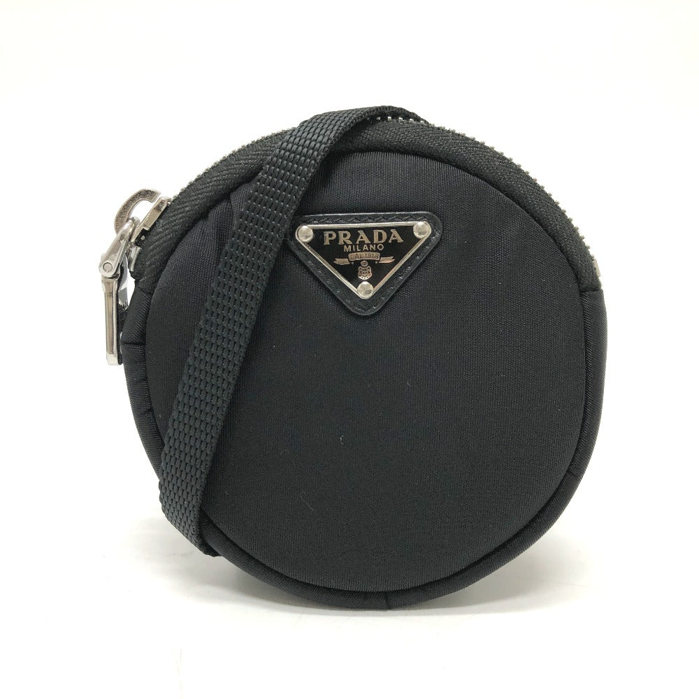 Shoulder Bag Triangle Logo Neck Pouch Unisex(Unisex) Leather Nylon