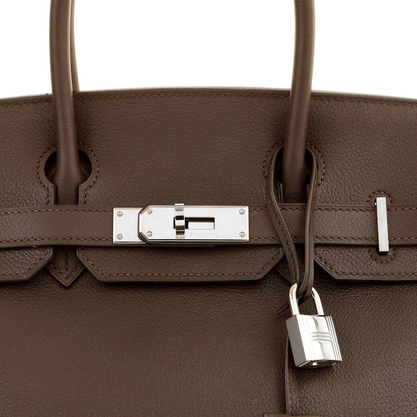 Hermes Havana Evergrain W Palladium Hardware Handbag Brown Travel Bag