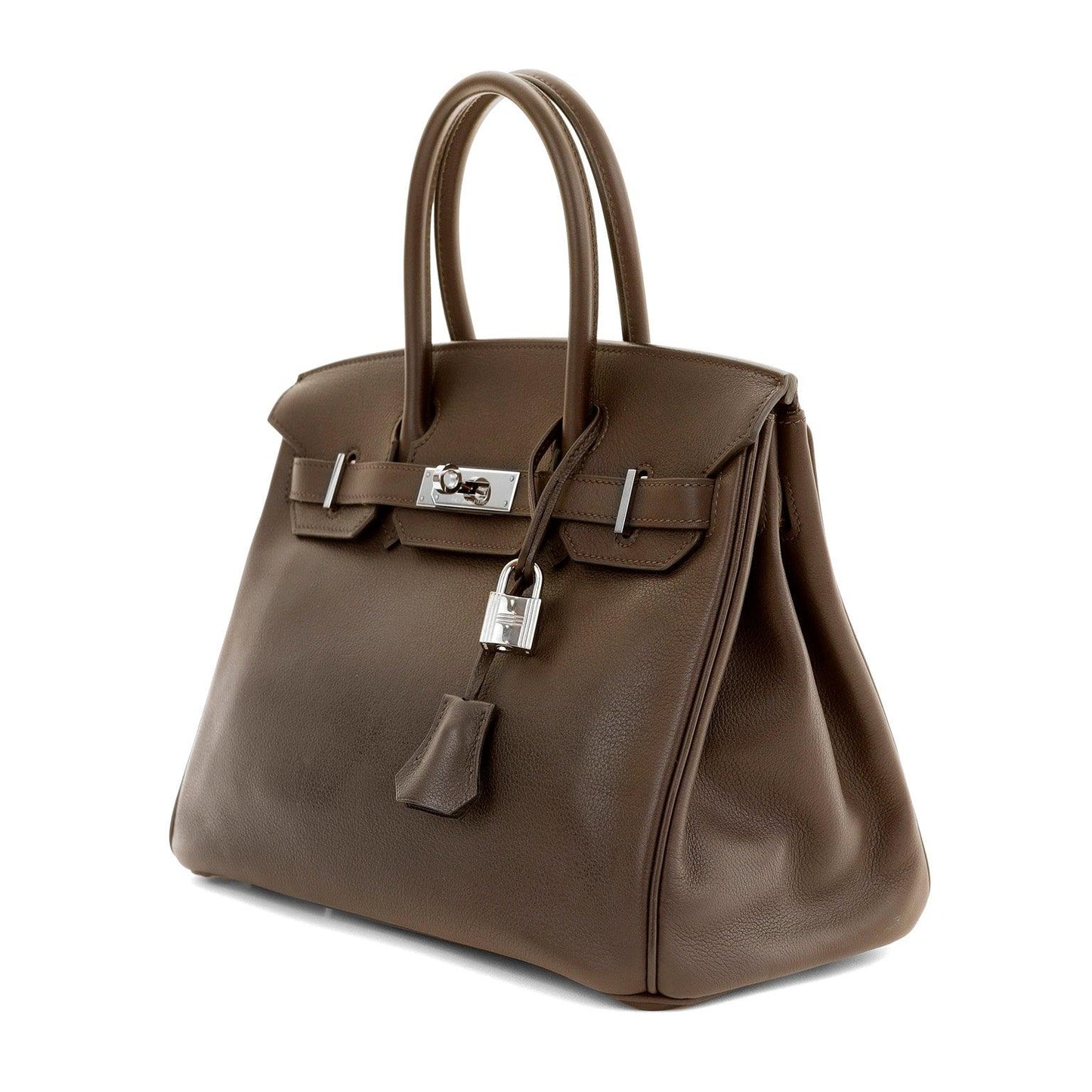 Hermes Havana Evergrain W Palladium Hardware Handbag Brown Travel Bag