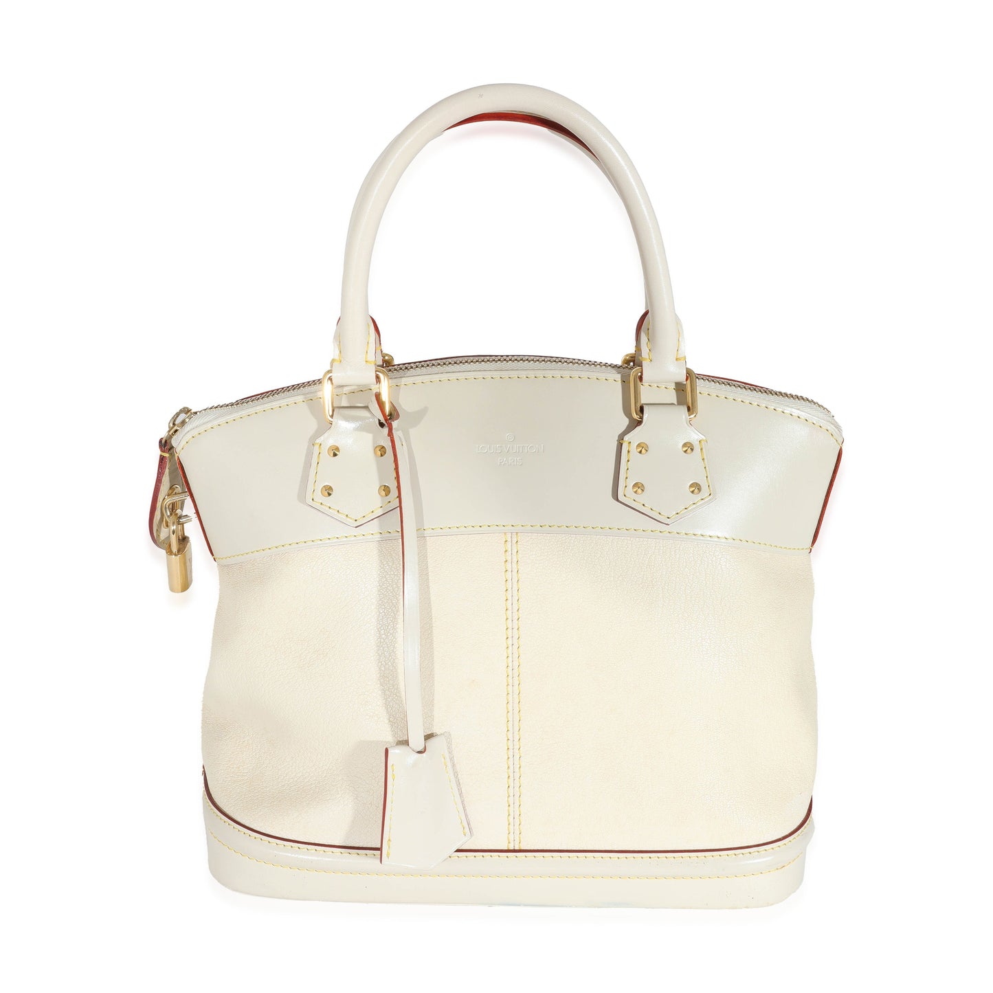 Louis Vuitton Ivory Suhali Lockit MM Leather Handbag