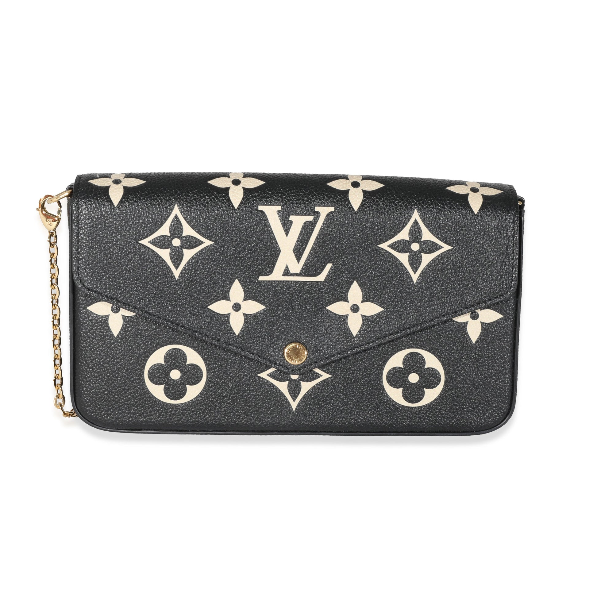 Louis Vuitton Empreinte Félicie Pochette Monogram Black Beige Clutch Bag