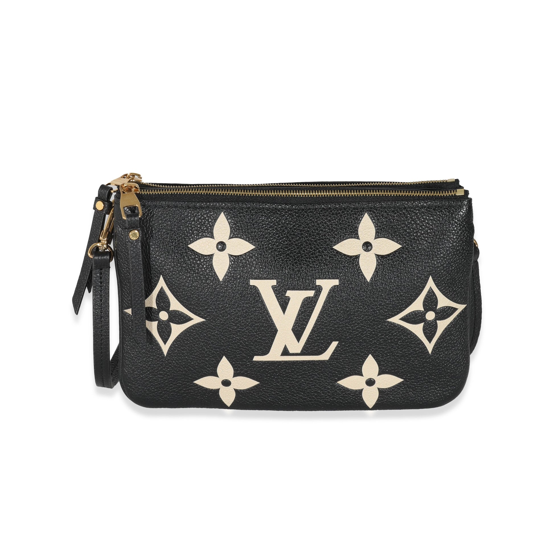 Louis Vuitton Bicolore Empreinte Double Zip Pochette Monogram Clutch Bag