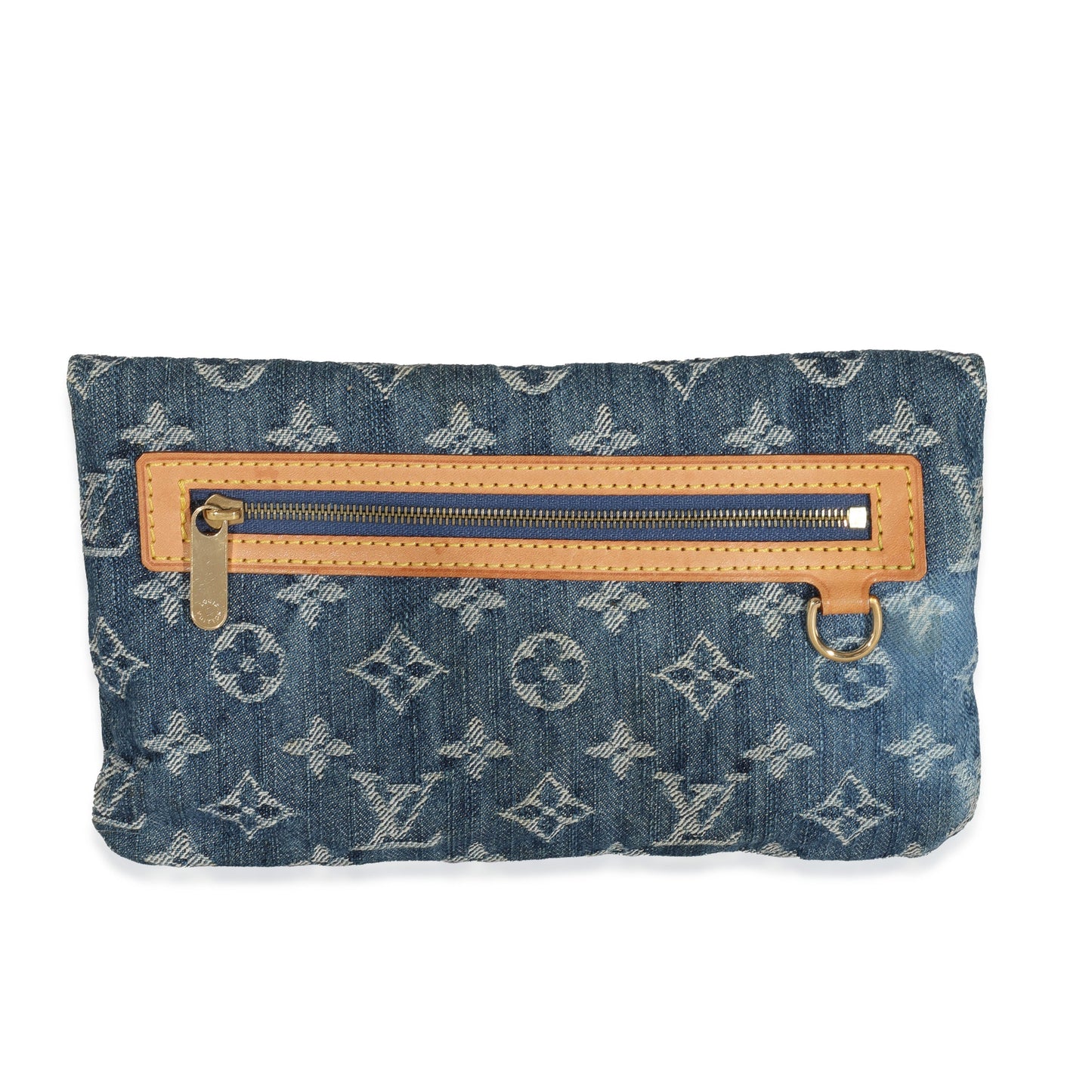 Louis Vuitton Plat Pochette Monogram Denim Blue Clutch Bag