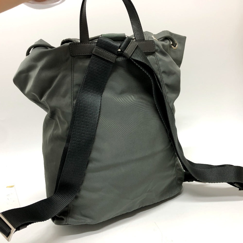 Backpack Gray Triangle Women Handbag Leather Logo