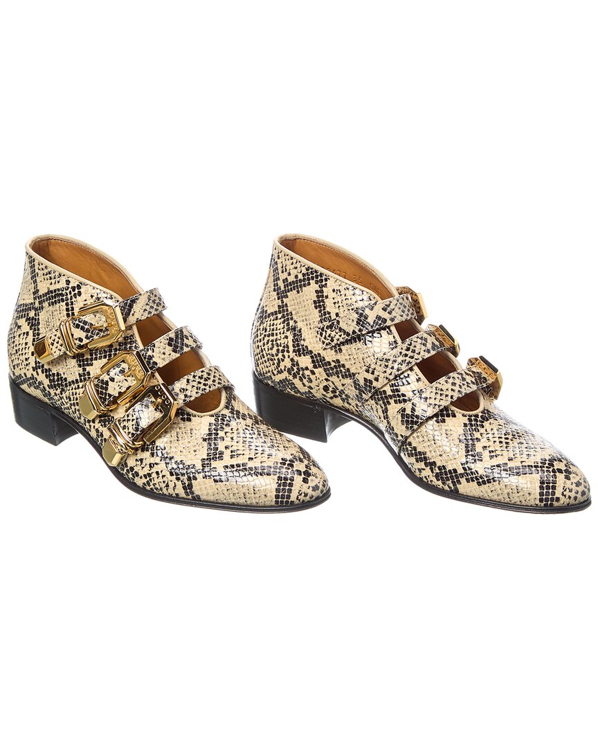 Gucci Python-Embossed Leather Bootie