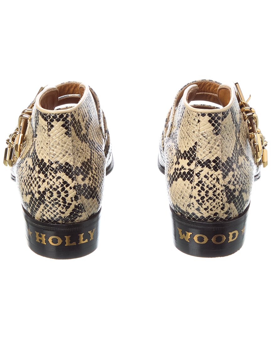 Gucci Python-Embossed Leather Bootie