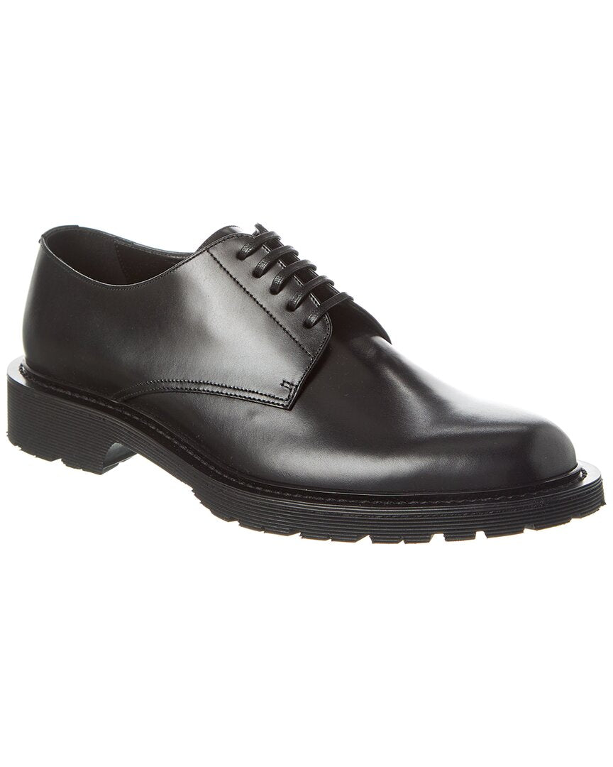 YSL Saint Laurent Army Derby Leather Black Shoes