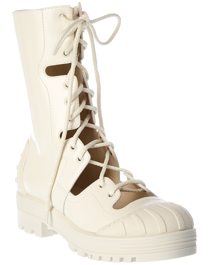 Dior Shoe iron Tall Boot Leather White Shoes