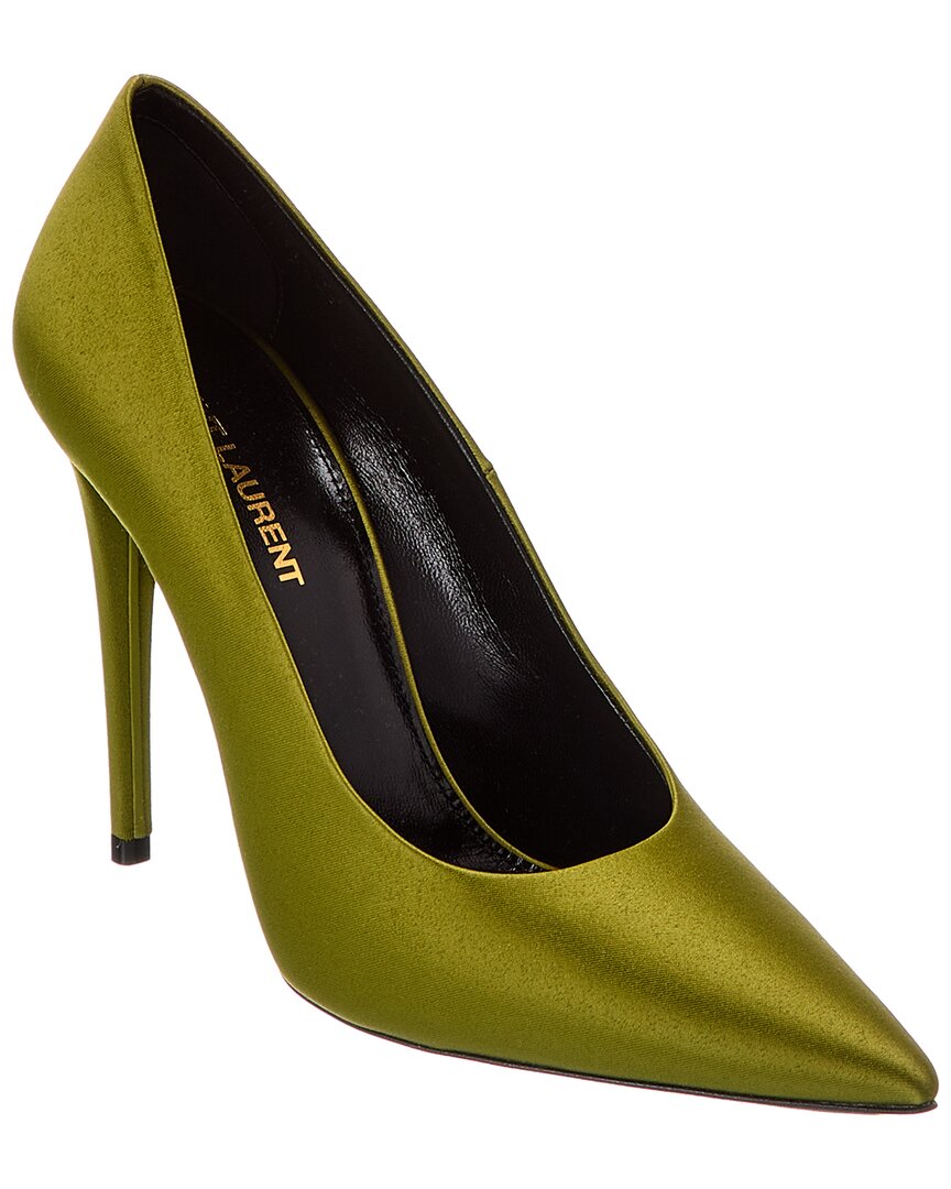 YSL Saint Laurent Monceau 110 Pump Satin Green Shoes
