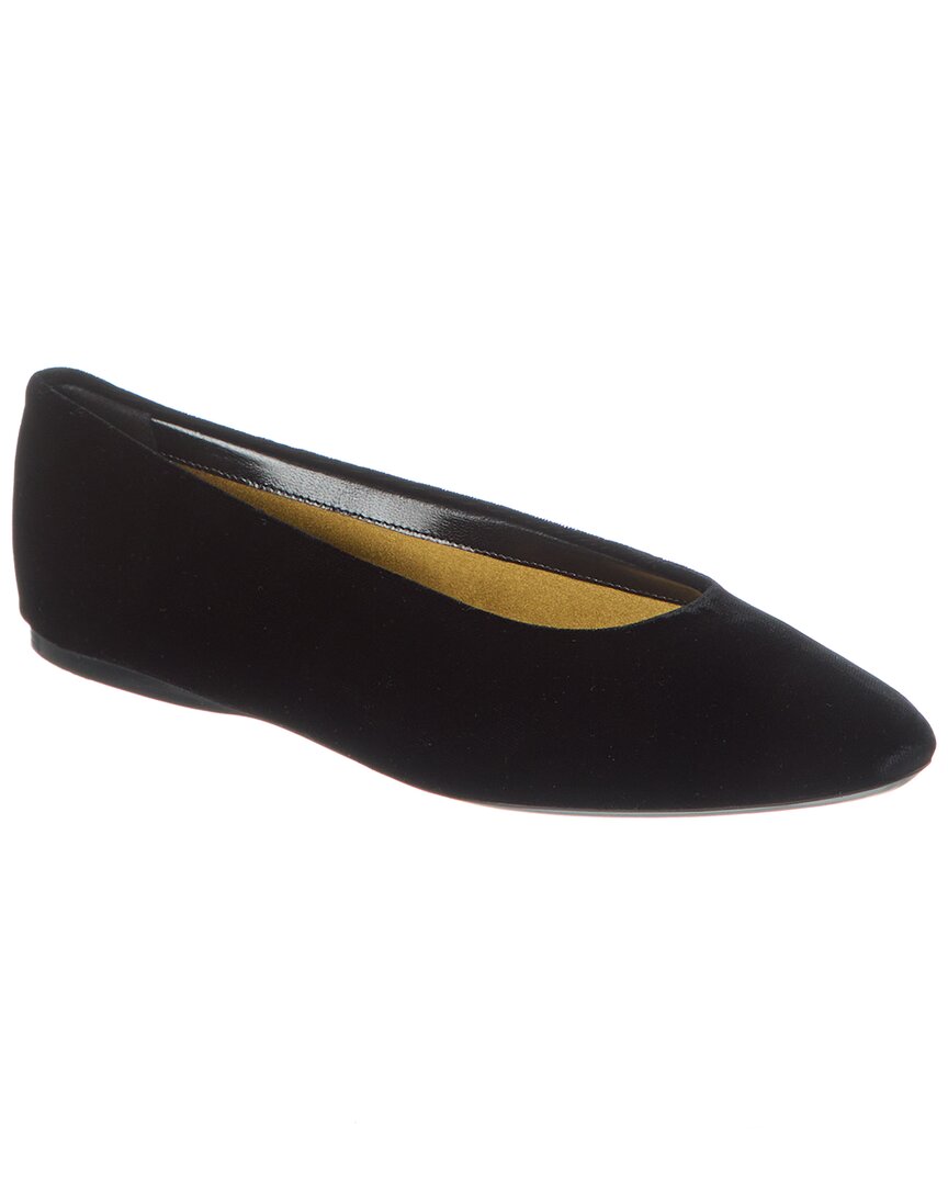 YSL Saint Laurent Gio Velvet Ballet Flat Black Shoes