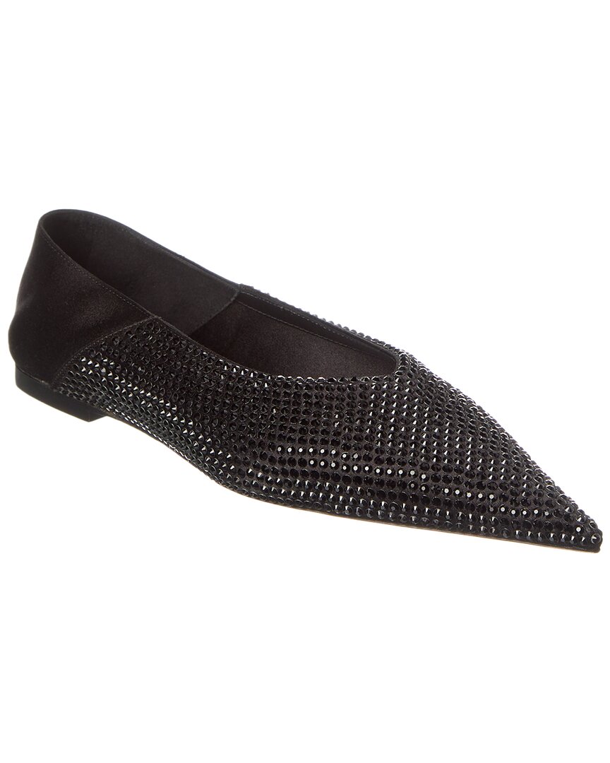 YSL Saint Laurent Nour Slipper Satin Black Shoes