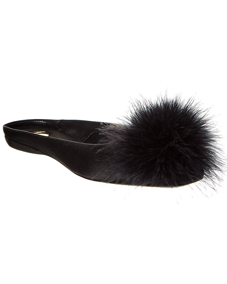 YSL Saint Laurent Lido Flat 2 Satin Black Shoes