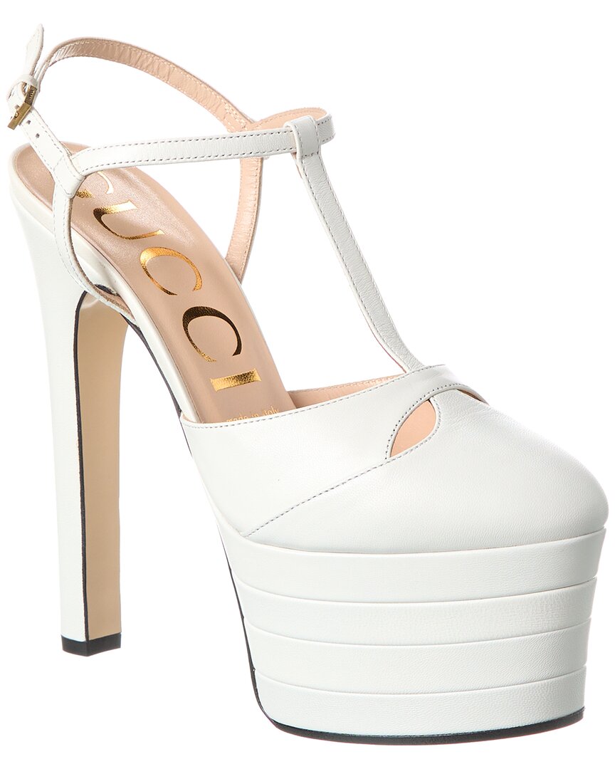 Gucci Leather Platform Pump, 38.5