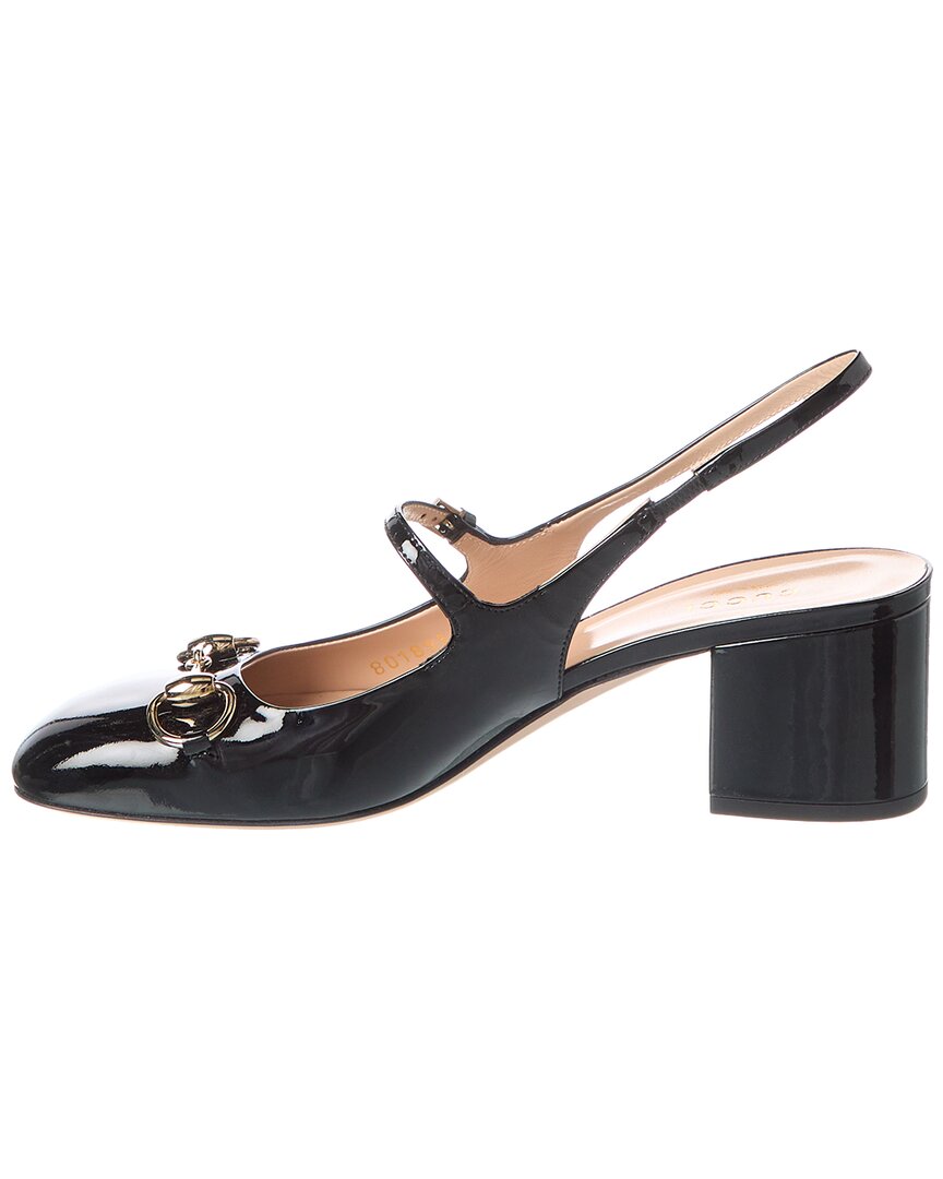 Gucci Horsebit Patent Slingback Pump