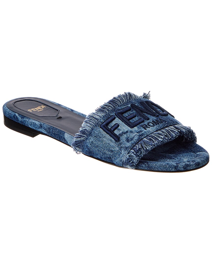 Fendi Shoe Sunshine Sandal, 37.5 Denim Blue Shoes