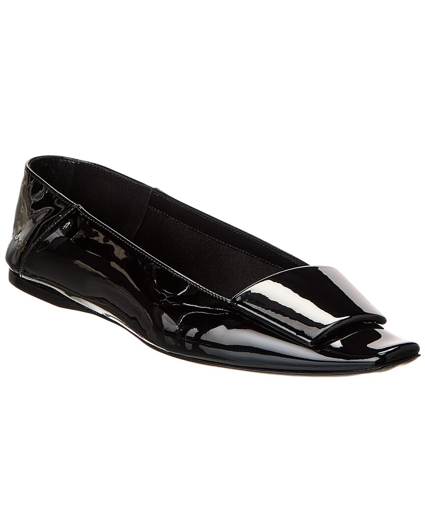 YSL Saint Laurent Poppy Ballerina Flat Patent Black Shoes