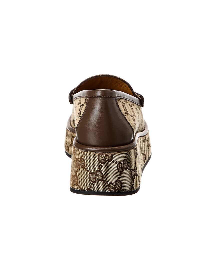 Gucci Gg Canvas & Leather Platform Loafer