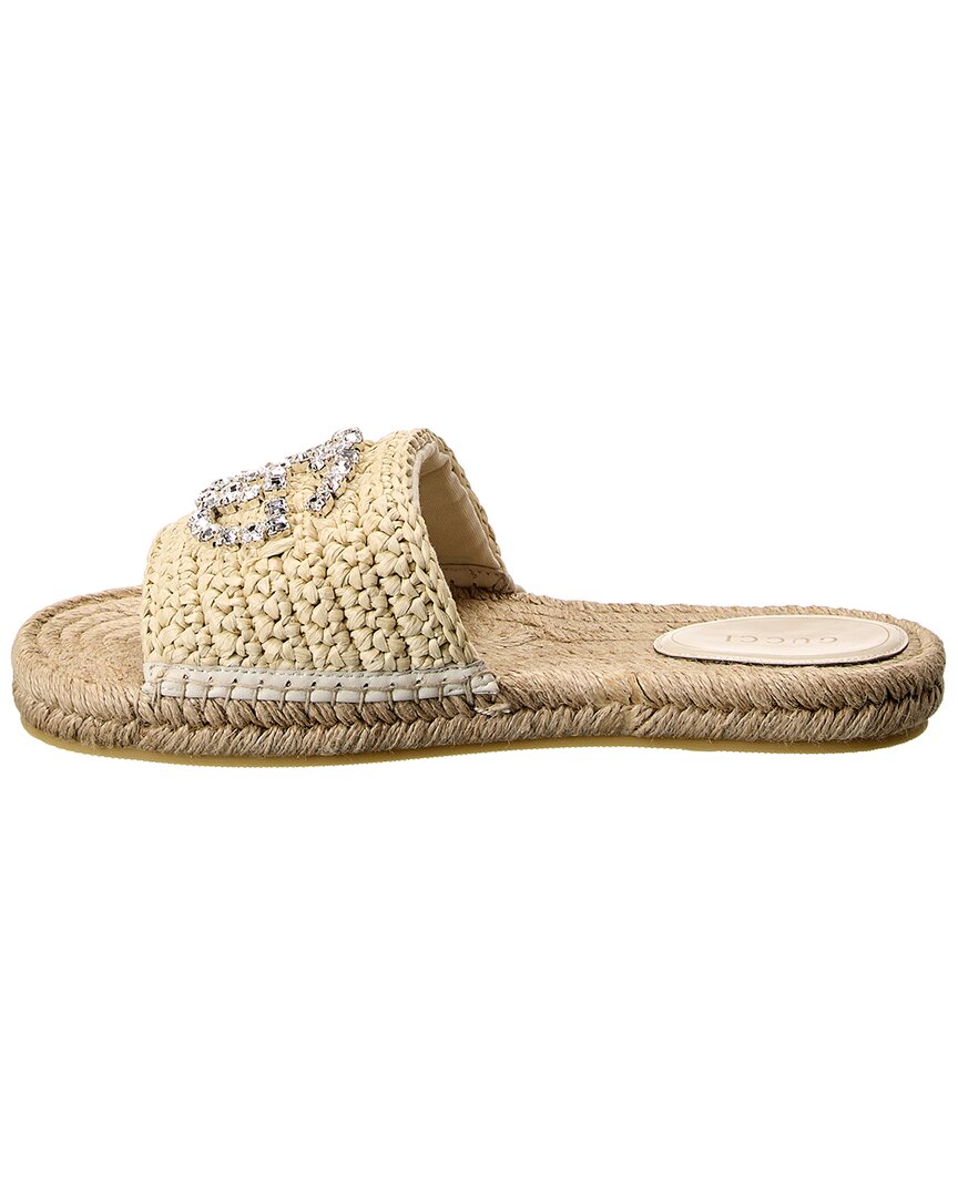 Gucci Interlocking G Raffia Espadrille