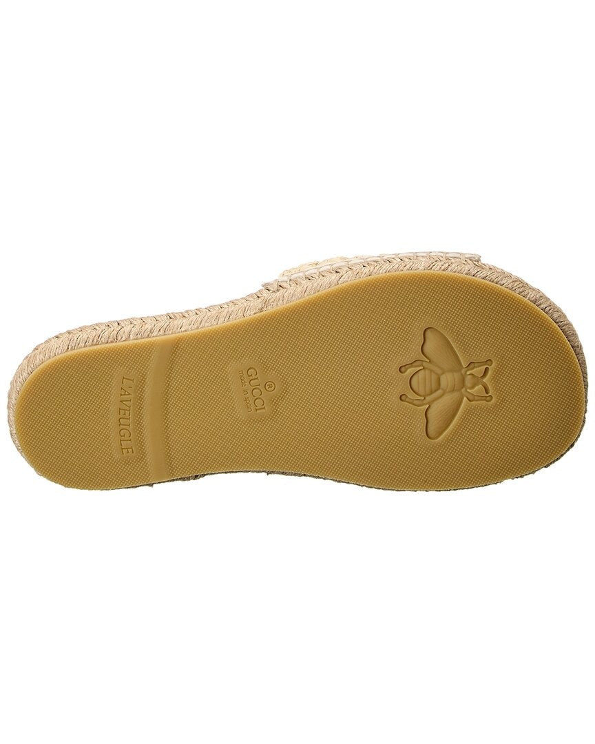 Gucci Interlocking G Raffia Espadrille