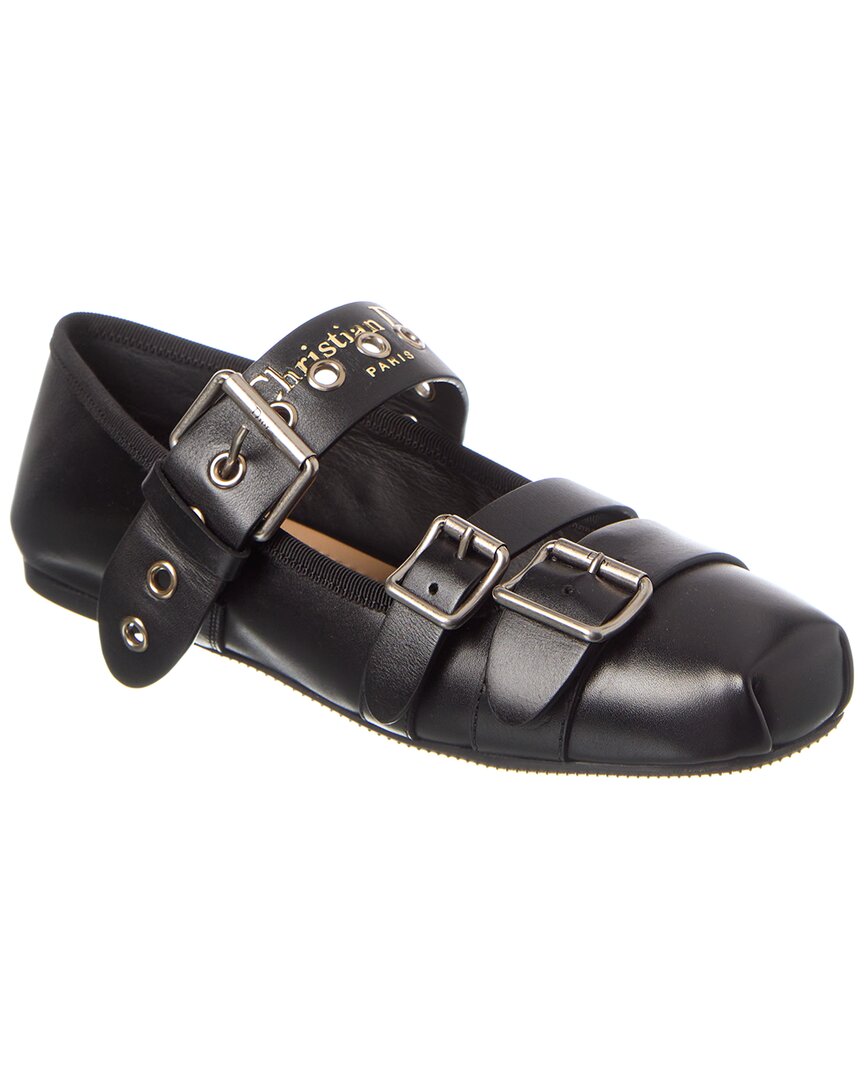 Dior Shoe Punk Ballerina Flat Leather Black Shoes