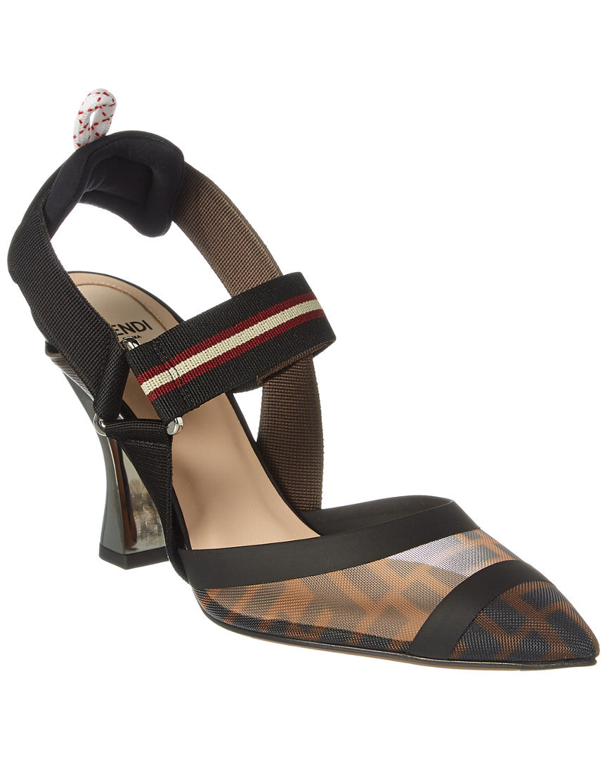 Fendi Sling Bag Tech Mesh Slingback Pump 2 Shoes