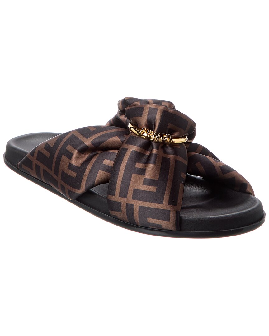 Fendi Shoe Feel Ff Sandal 2 Satin Brown Shoes