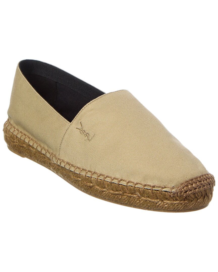 YSL Saint Laurent Gabardine Espadrille Brown Shoes