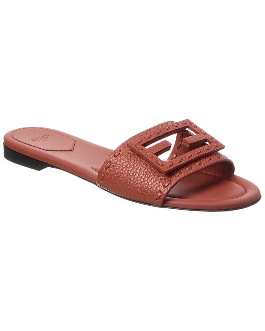 Fendi Shoe Ff Baguette Sandal 8 Leather Brown Shoes