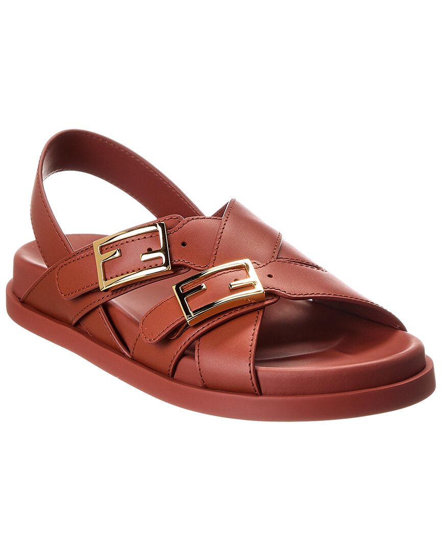 Fendi Shoe Feel Sandal 5 Leather Brown Shoes