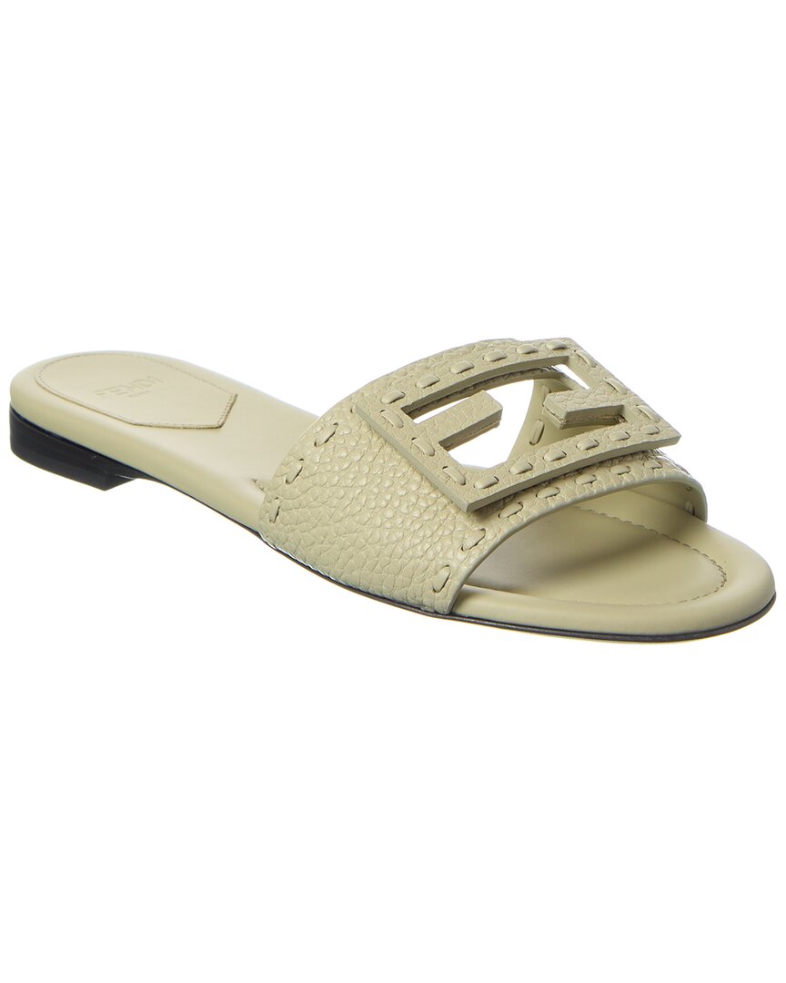 Fendi Shoe Ff Baguette Sandal Leather Green Shoes