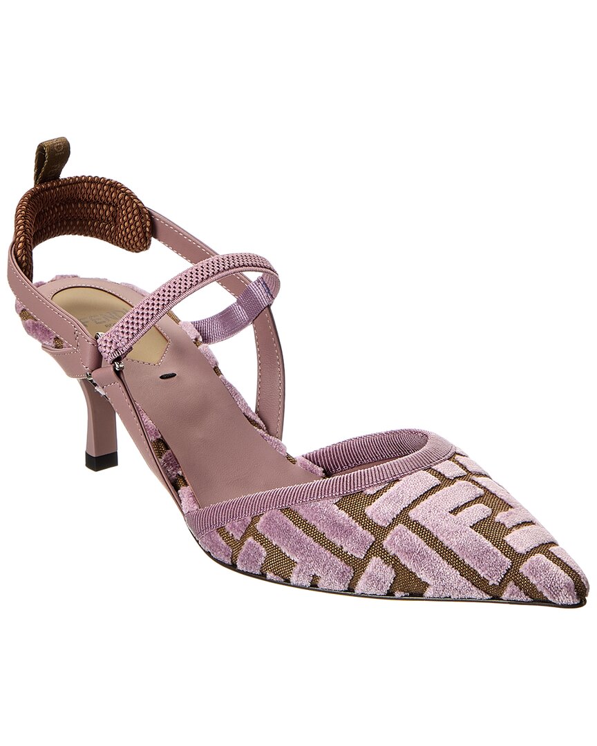 Fendi Sling Bag Colibri Lite Ff Jacquard Velvet Slingback Pink Shoes