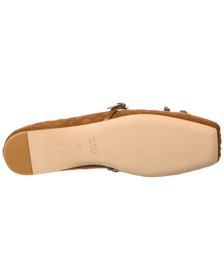 Gucci Horsebit Suede & Leather Ballet Flat, 41, Brown