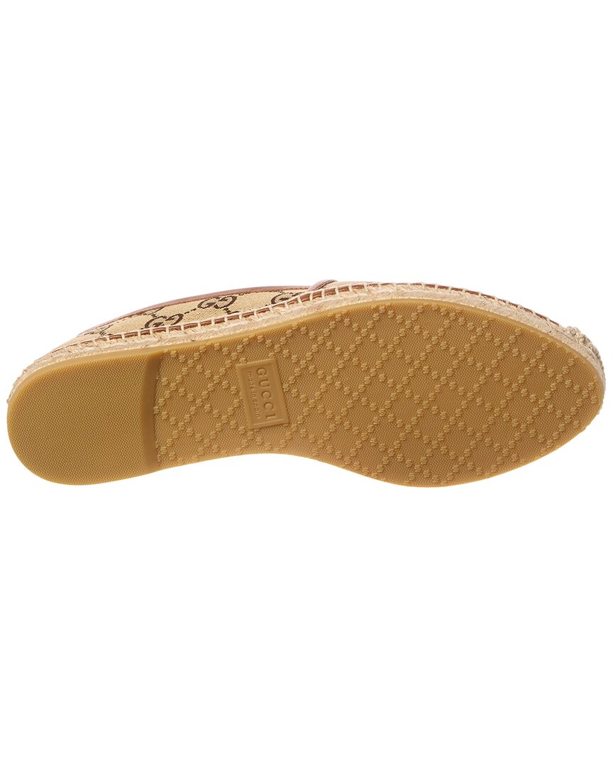 Gucci Horsebit Gg Canvas & Leather Espadrille, 36, Brown