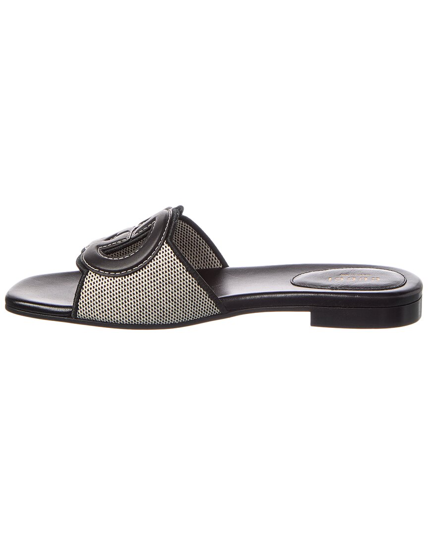 Gucci Interlocking G Canvas & Leather Sandal
