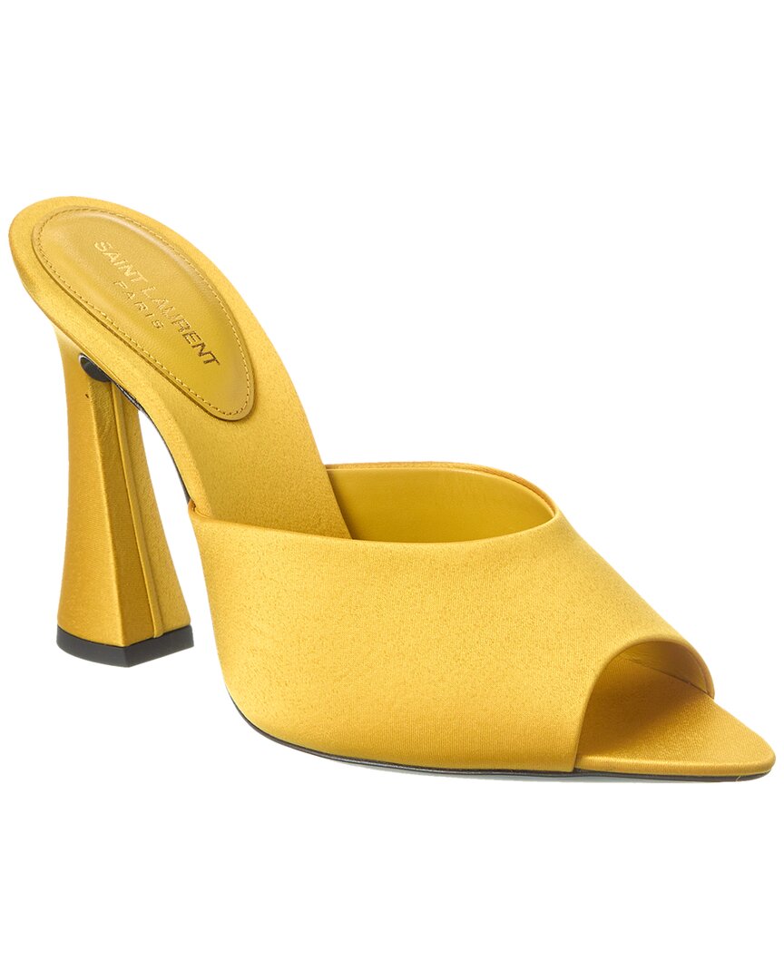 YSL Saint Laurent Suite 105 Mule Satin Yellow Shoes