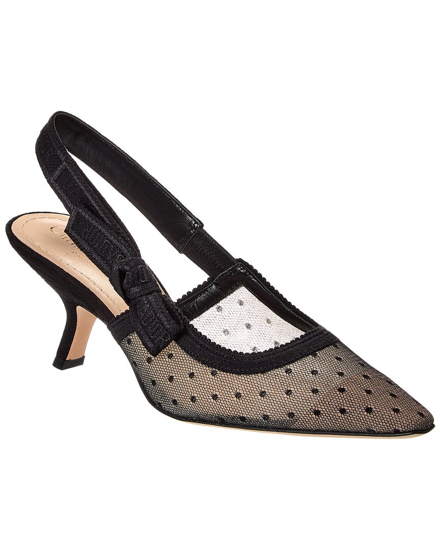Dior Sling Bag J'a Mesh & Slingback Pump 2 Suede Black Shoes