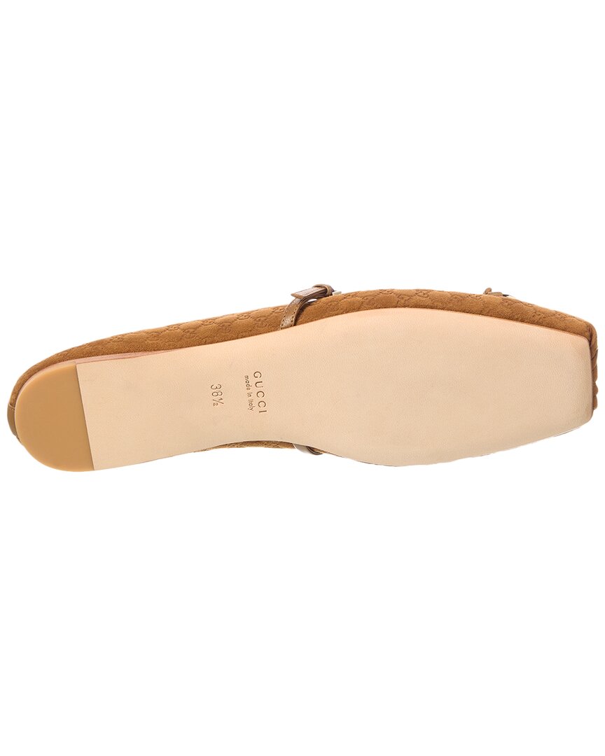 Gucci Horsebit Suede & Leather Ballet Flat
