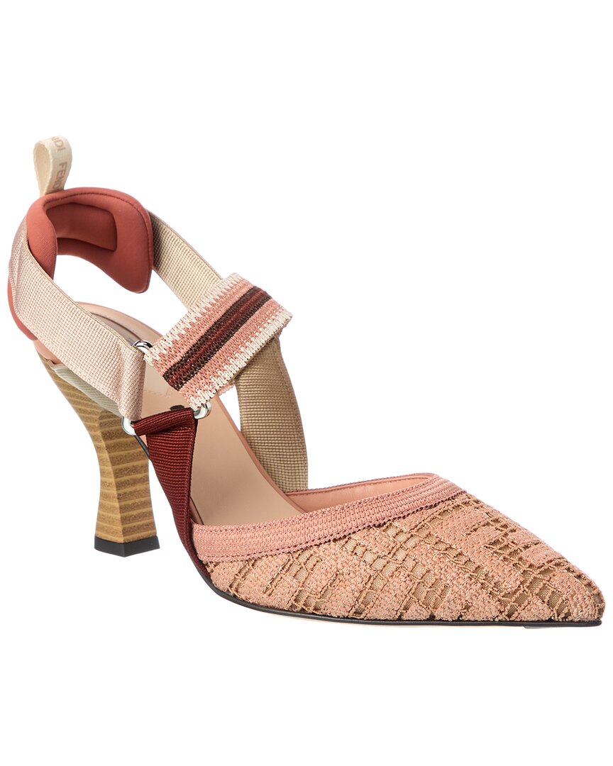 Fendi Sling Bag Colibri Ff Slingback Pump 2 Pink Embroidered Shoes