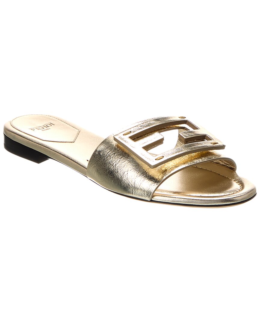 Fendi Shoe Baguette Sandal 2 Leather Yellow Shoes