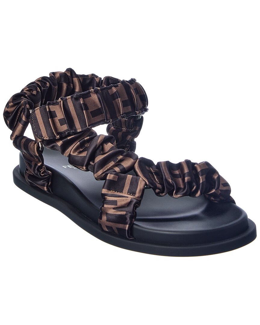 Fendi Shoe Feel Sandal Satin Brown Shoes