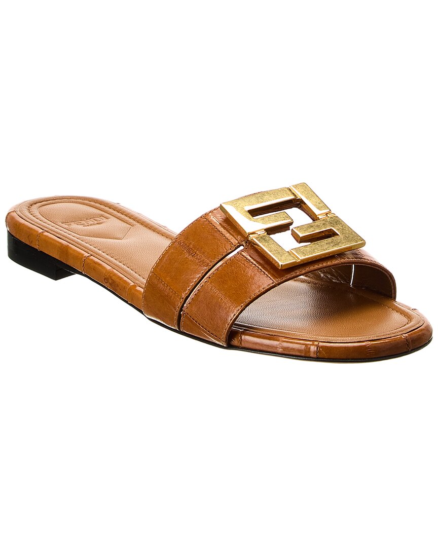 Fendi Shoe Ffold Sandal 3 Leather Beige Shoes
