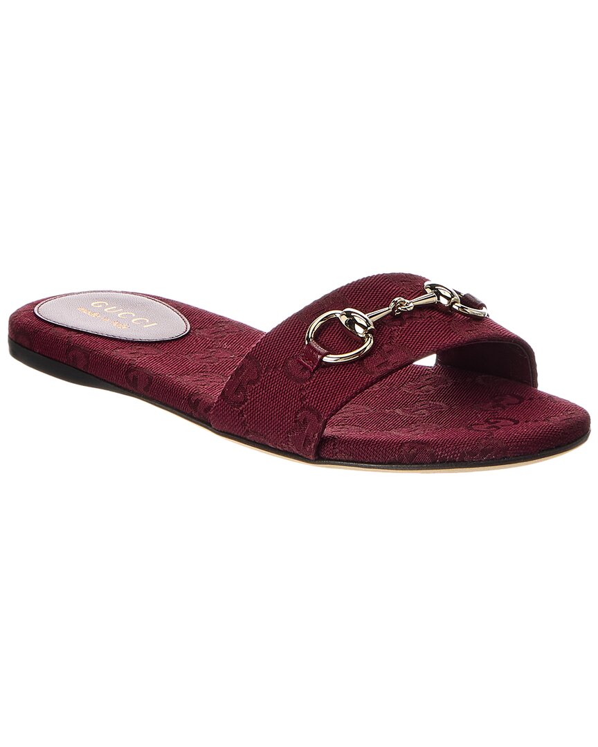 Gucci Horsebit Gg Canvas Sandal