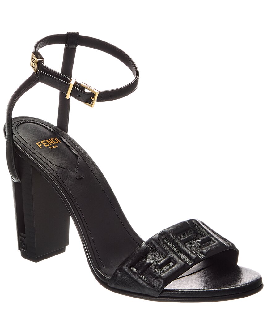 Fendi Shoe Delfina Sandal, 39 Leather Black Shoes