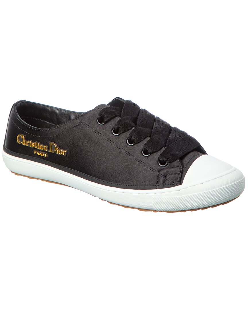 Dior Shoe Lucky Sneaker Satin Black Shoes