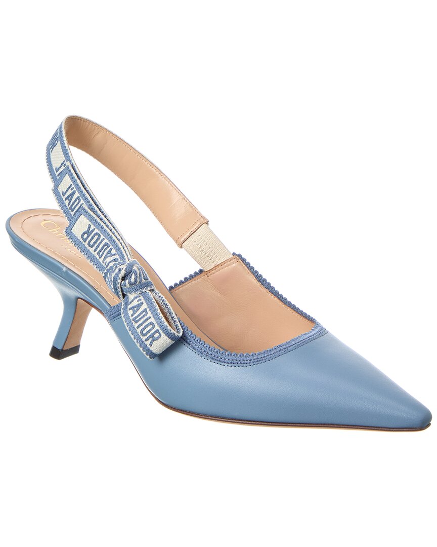 Dior Sling Bag J'a Slingback Pump 4 Leather Blue Shoes