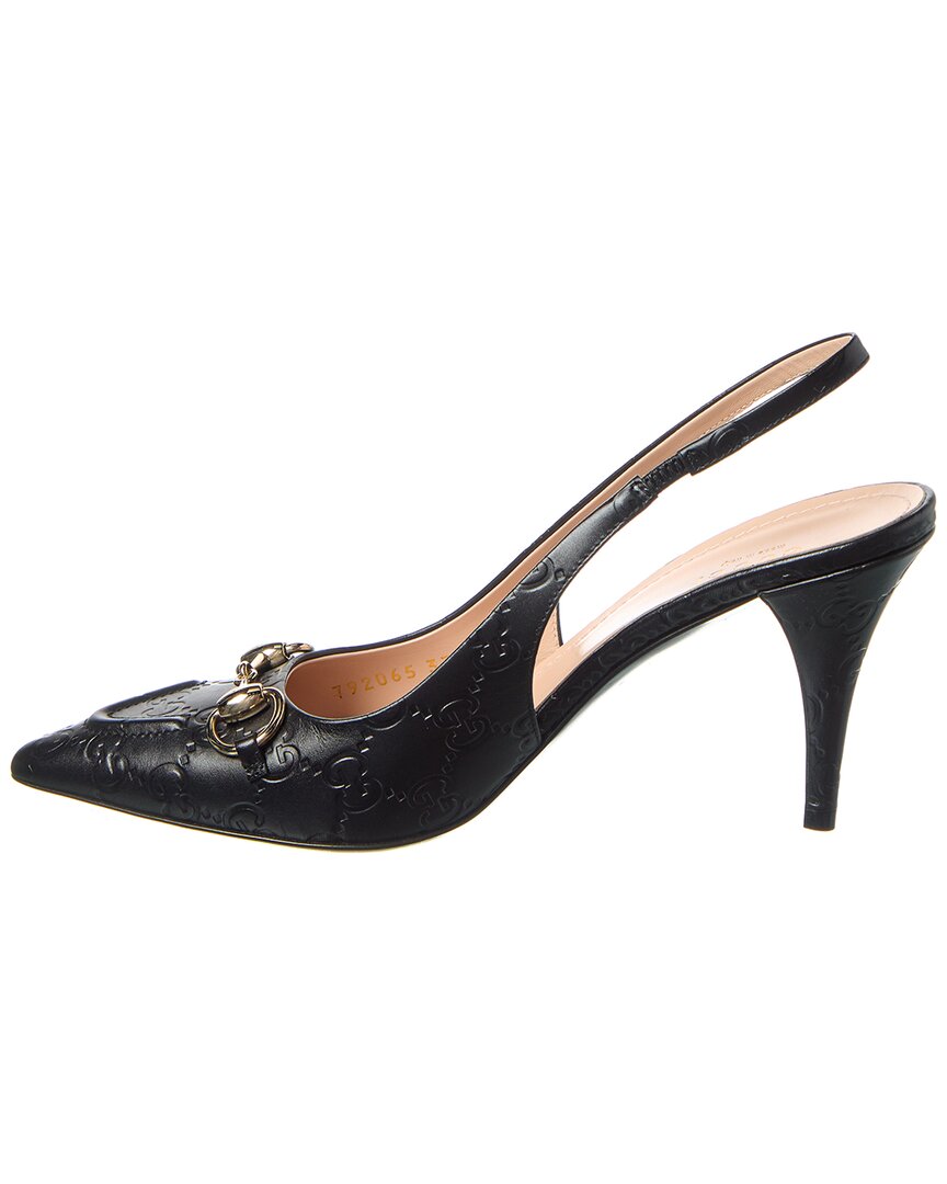 Gucci Horsebit Leather Slingback Pump